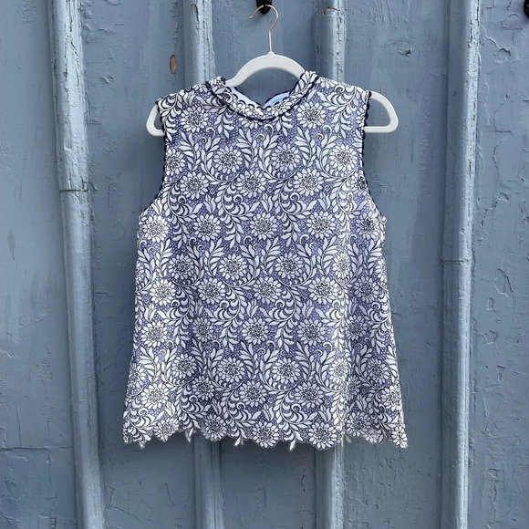 Draper James Magnolia White Floral Lace Top , size 14 - Picture 3 of 10